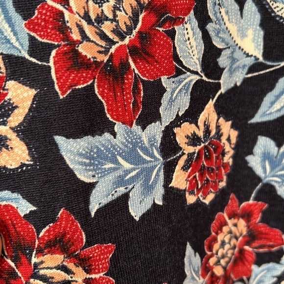 RUBY RD. Navy Blue/Burgundy/Pink/Pastel Blue Floral Peplum Top, Size XL, NWT. - Picture 6 of 8